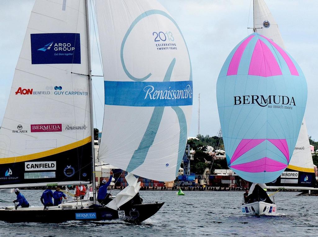  Taylor Canfield (ISV) USone defeated Adam Minoprio (NZL) Team Alpari FX in the petite finals of the Argo Group Gold Cup sailed at the Royal Bermuda Yacht Club in Hamilton, Bermuda. © Talbot Wilson